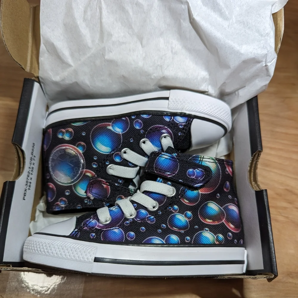 Converse Chuck Taylor All Star High Top Sneakers With Bubble Print Size 6 infant
